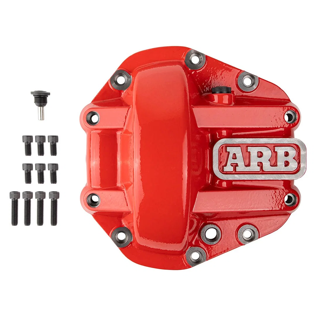 0750001 – ARB USA Differential Cover, DANA 60 10 Bolt Without Girdle With Fill Plug/ Dipstick With Drain Plug Red Wit...